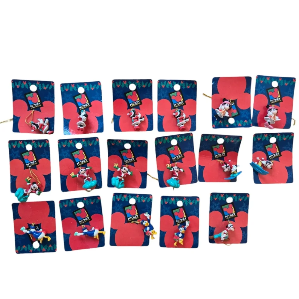 Set of 17 vintage Y2K Disney Mickey Unlimited mini Christmas tree ornaments, NWT
